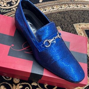 Amalfi Sparkling Blue Loafers with Silver Accent